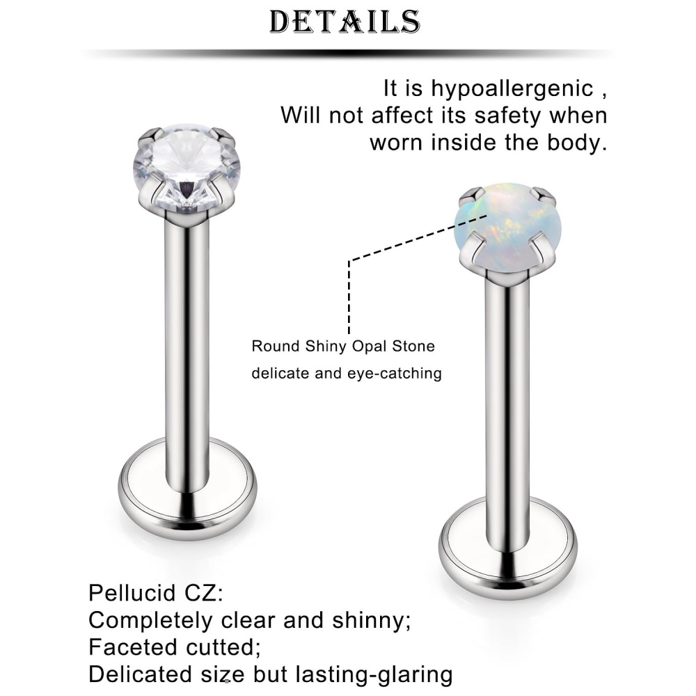 16G Stainless Steel Nose Rings - Body Jewelry For Sensitive Skin บทวิจารณ์และราคา