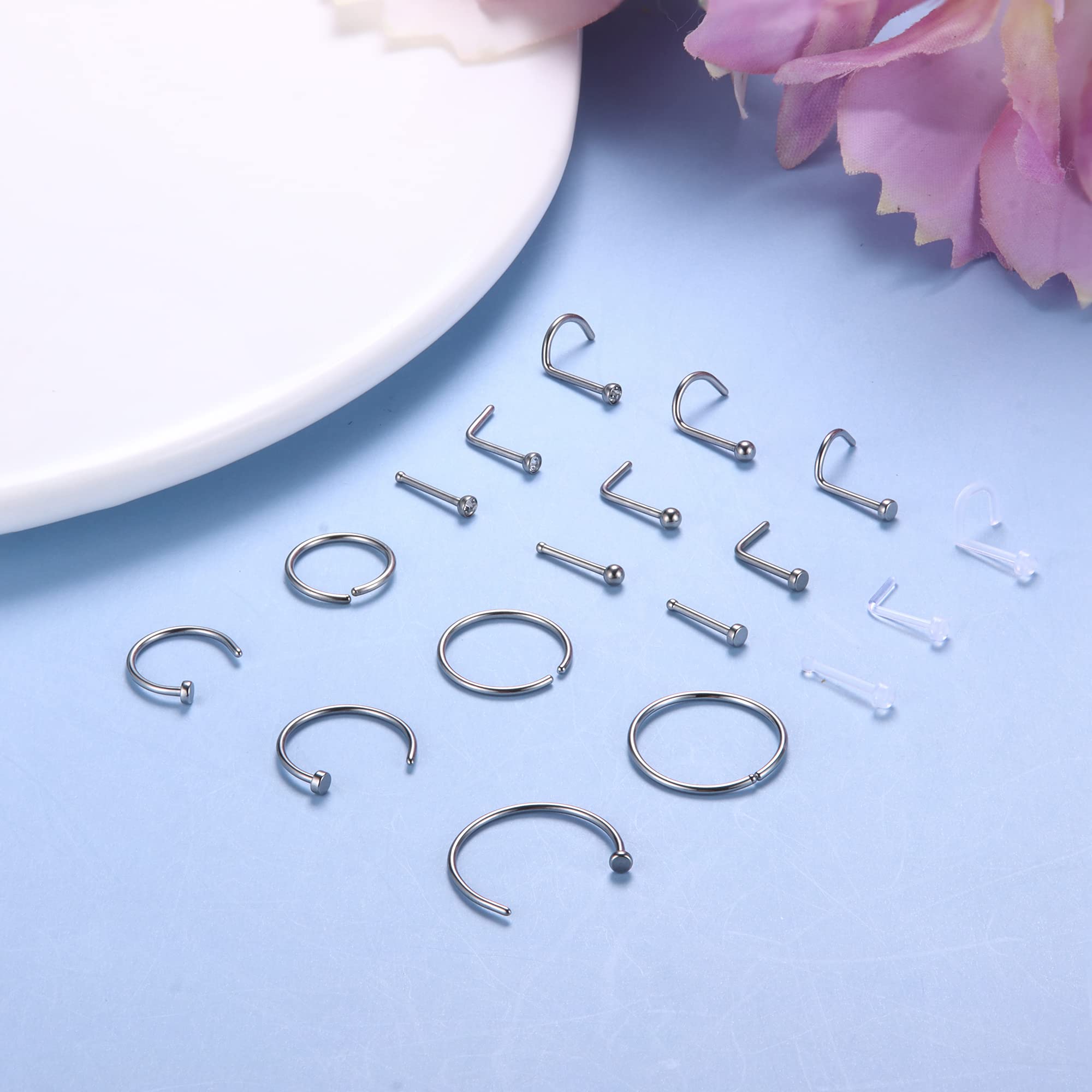 1PCS Hypoallergenic Nose Ring  - Body Jewelry For Sensitive Skin บทวิจารณ์และราคา