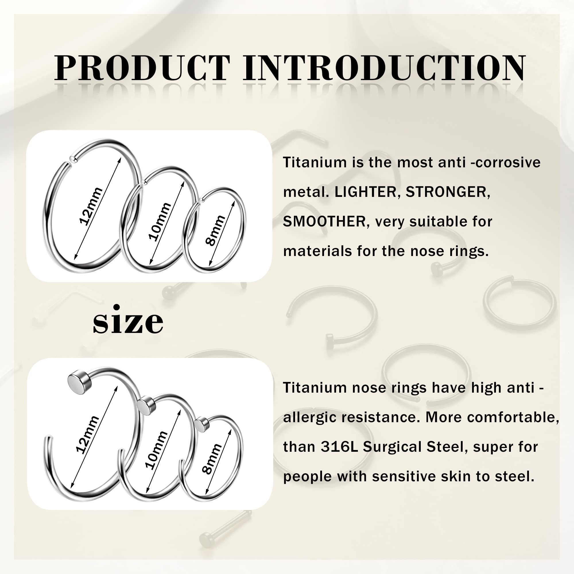 1PCS Hypoallergenic Nose Ring  - Body Jewelry For Sensitive Skin บทวิจารณ์และราคา