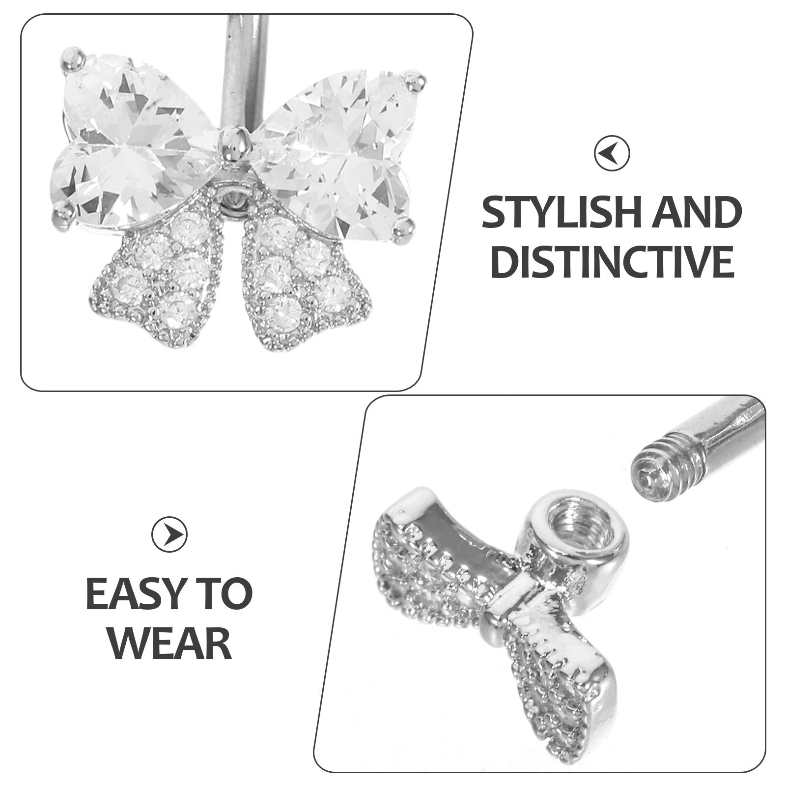 Bowknot Belly Button Ring Stai - Body Jewelry For Sensitive Skin บทวิจารณ์และราคา