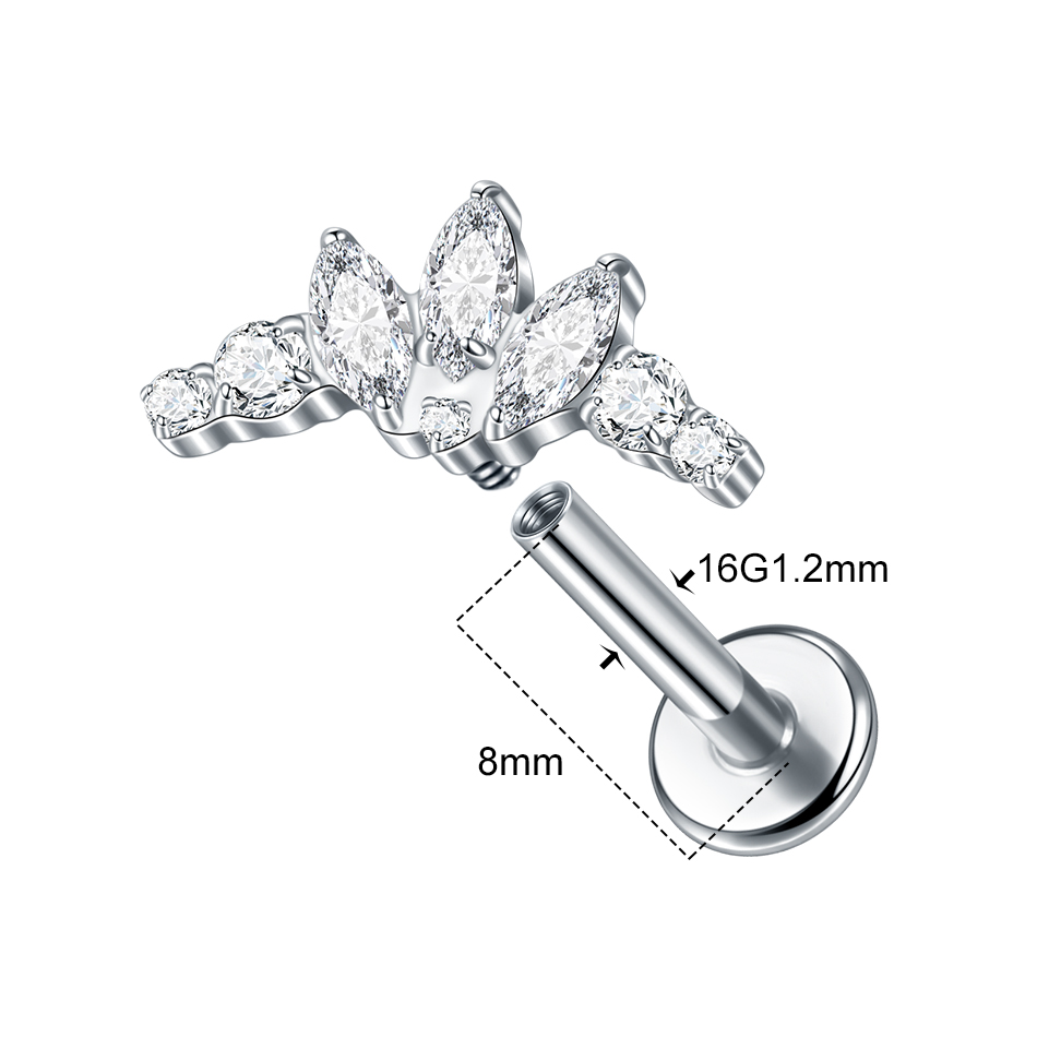1/5Pcs G23 Titanium Ear Labret - Zoor Body Jewelry บทวิจารณ์และราคา