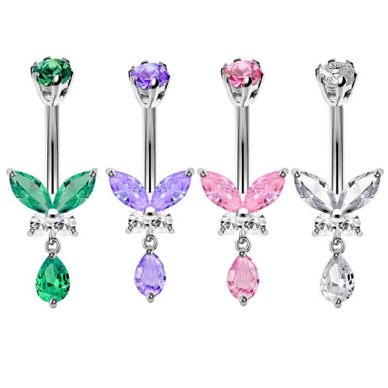 14G Dangle Butterfly Belly Rin - Body Jewelry Co บทวิจารณ์และราคา