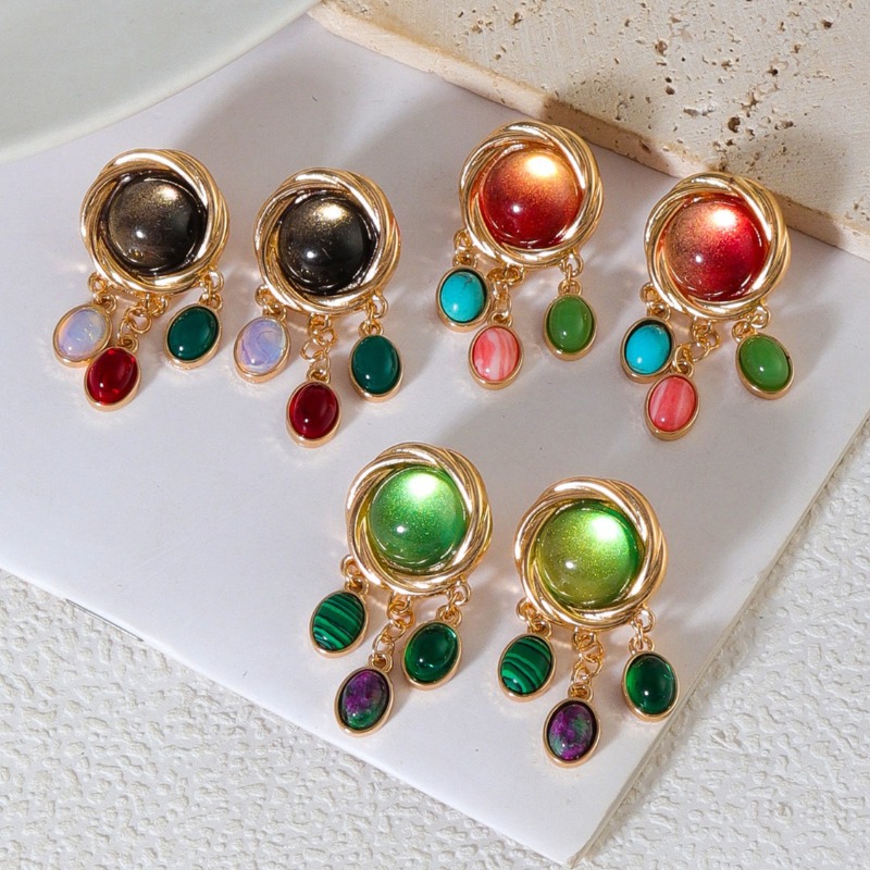 Colorful Glass Crystal Earring - Body Jewelry Brands บทวิจารณ์และราคา