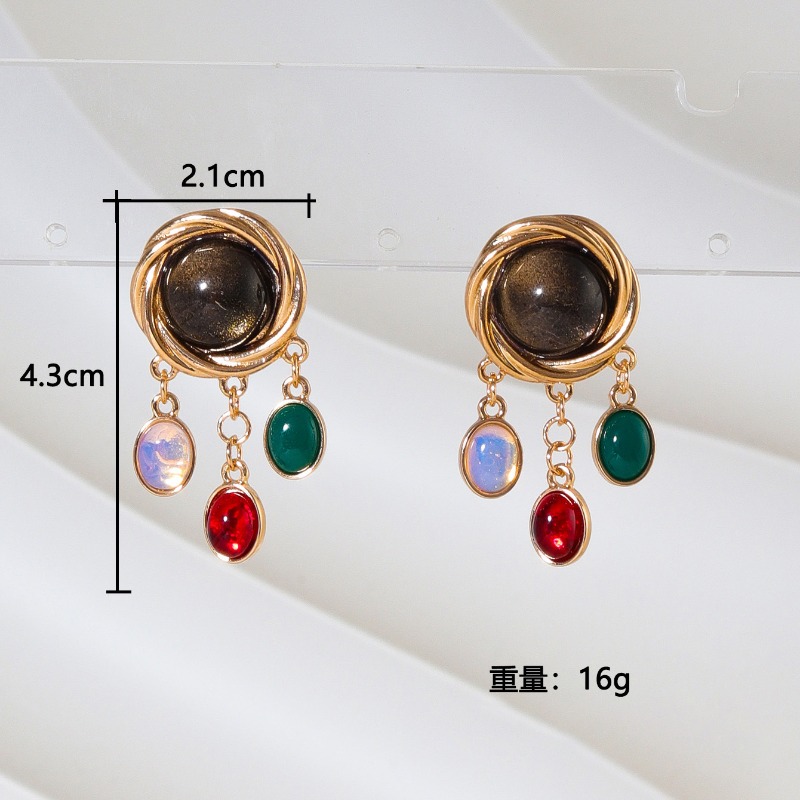 Colorful Glass Crystal Earring - Body Jewelry Brands บทวิจารณ์และราคา