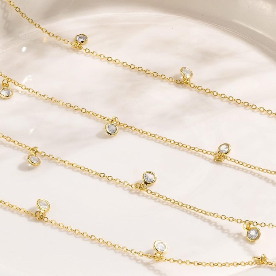 Fashion Boho Double Layer Rhin - Body Jewelry Gold บทวิจารณ์และราคา