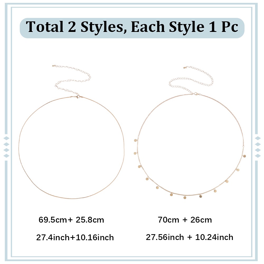 2Pcs Iron Waist Body Chain Bik - Body Chain Jewelry บทวิจารณ์และราคา