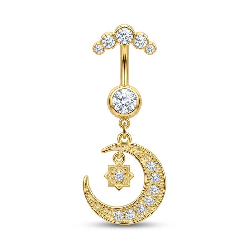 5 Pcs Stainless Steel Rhinesto - Body Jewelry For Sensitive Skin บทวิจารณ์และราคา
