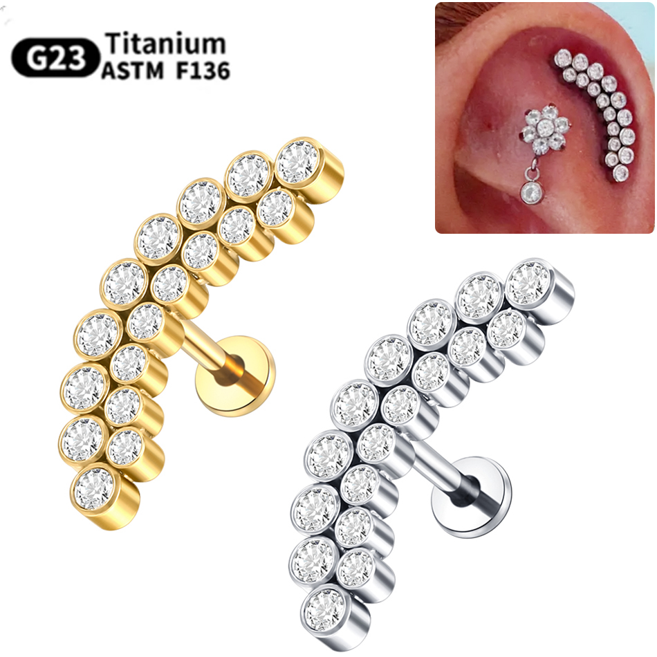 PVD Titanium PIERC Labret Stud - Zoor Body Jewelry บทวิจารณ์และราคา