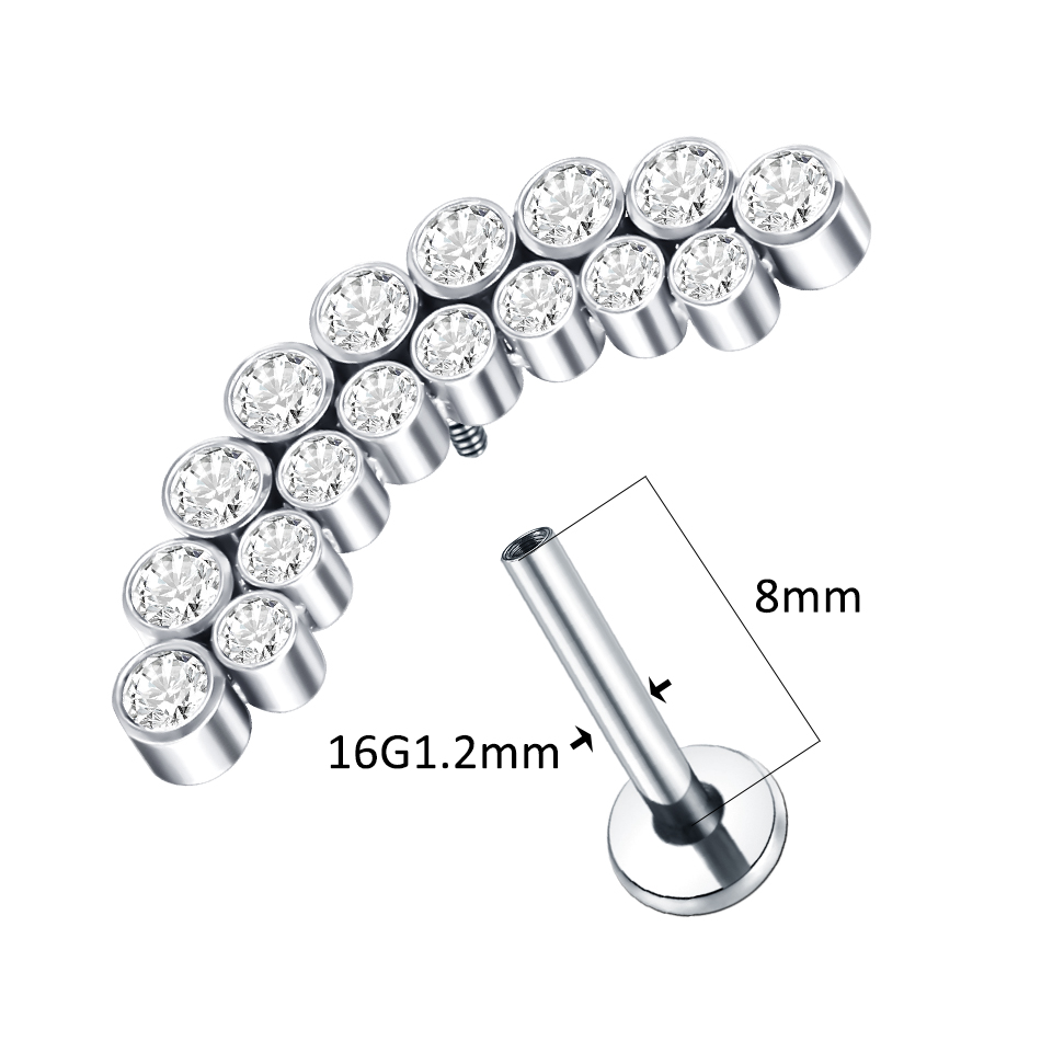 PVD Titanium PIERC Labret Stud - Zoor Body Jewelry บทวิจารณ์และราคา
