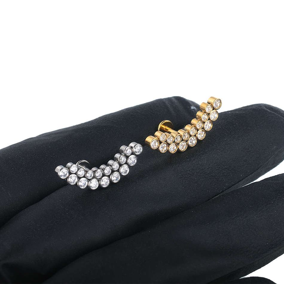PVD Titanium PIERC Labret Stud - Zoor Body Jewelry บทวิจารณ์และราคา