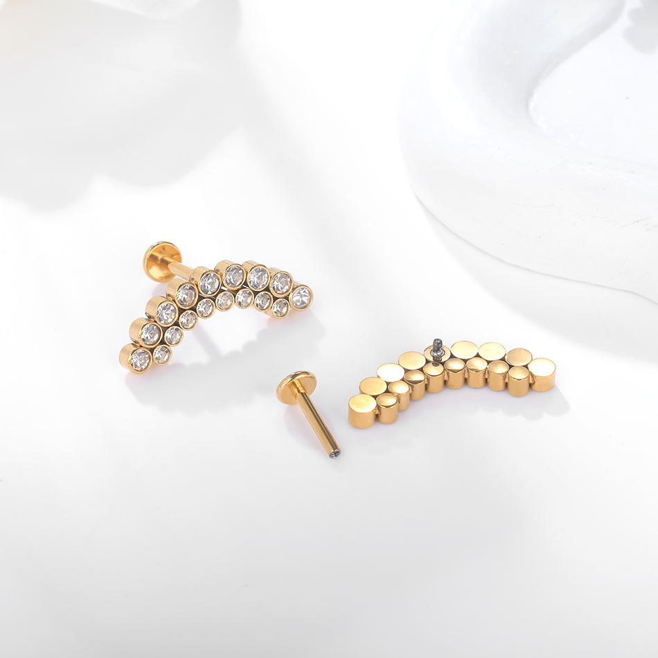 PVD Titanium PIERC Labret Stud - Zoor Body Jewelry บทวิจารณ์และราคา