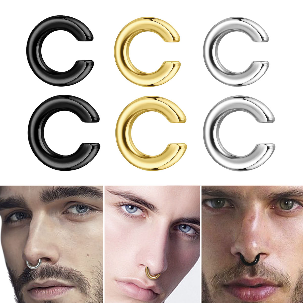 1pc Exaggerated c-Shaped Non-P - Body Jewelry And Earrings บทวิจารณ์และราคา