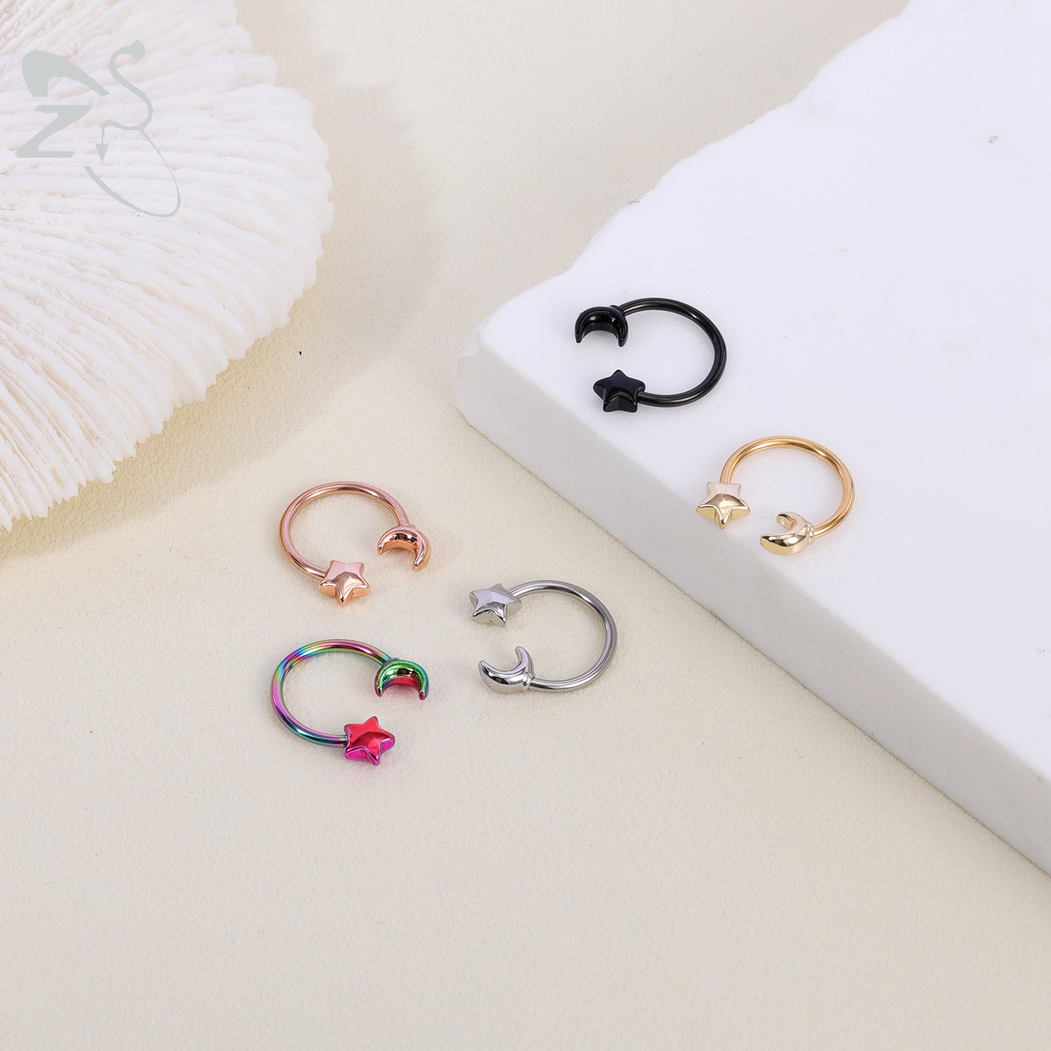ZS 1PC 16G Star Heart Septum R - Zs Body Jewelry บทวิจารณ์และราคา