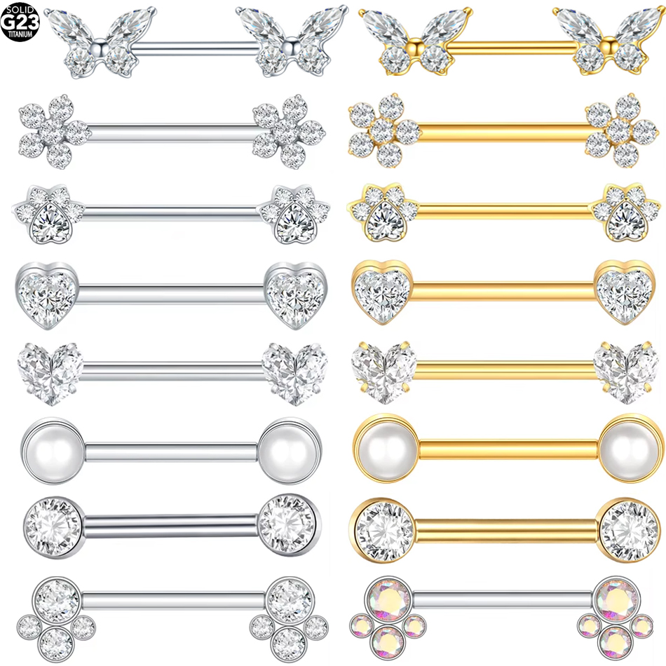 1Pc G23 Titanium Nipple Ring S - Zoor Body Jewelry บทวิจารณ์และราคา