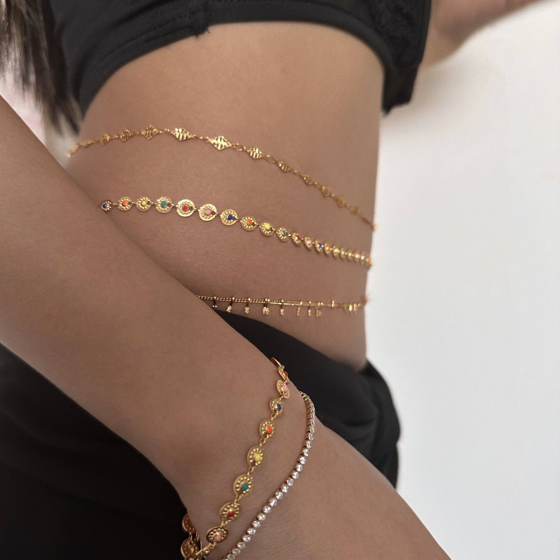 Punk Round Stainless Steel Wai - Body Jewelry Gold บทวิจารณ์และราคา
