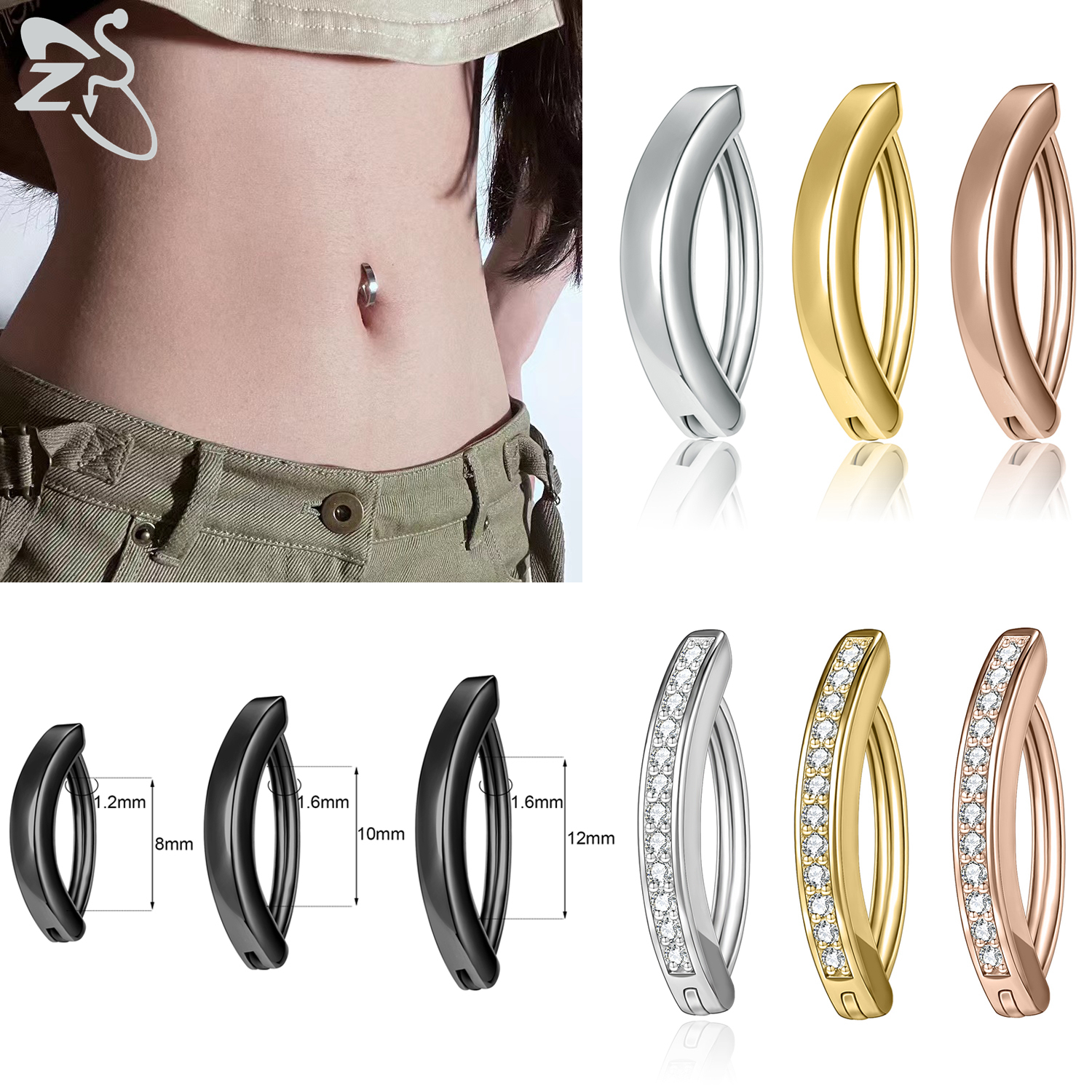 ZS 1 PC 14G/16G Stainless Stee - Zs Body Jewelry บทวิจารณ์และราคา