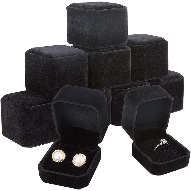 10 Pack Velvet Ring Box Earrin - Body Jewelry Display บทวิจารณ์และราคา