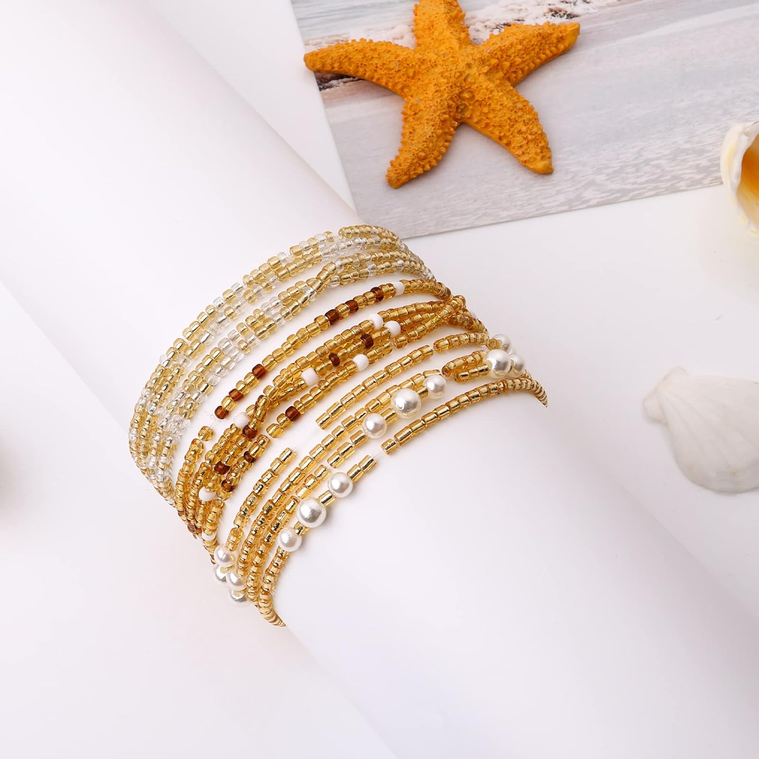 Waist Beads for Women Belly Be - Body Jewelry Gold บทวิจารณ์และราคา
