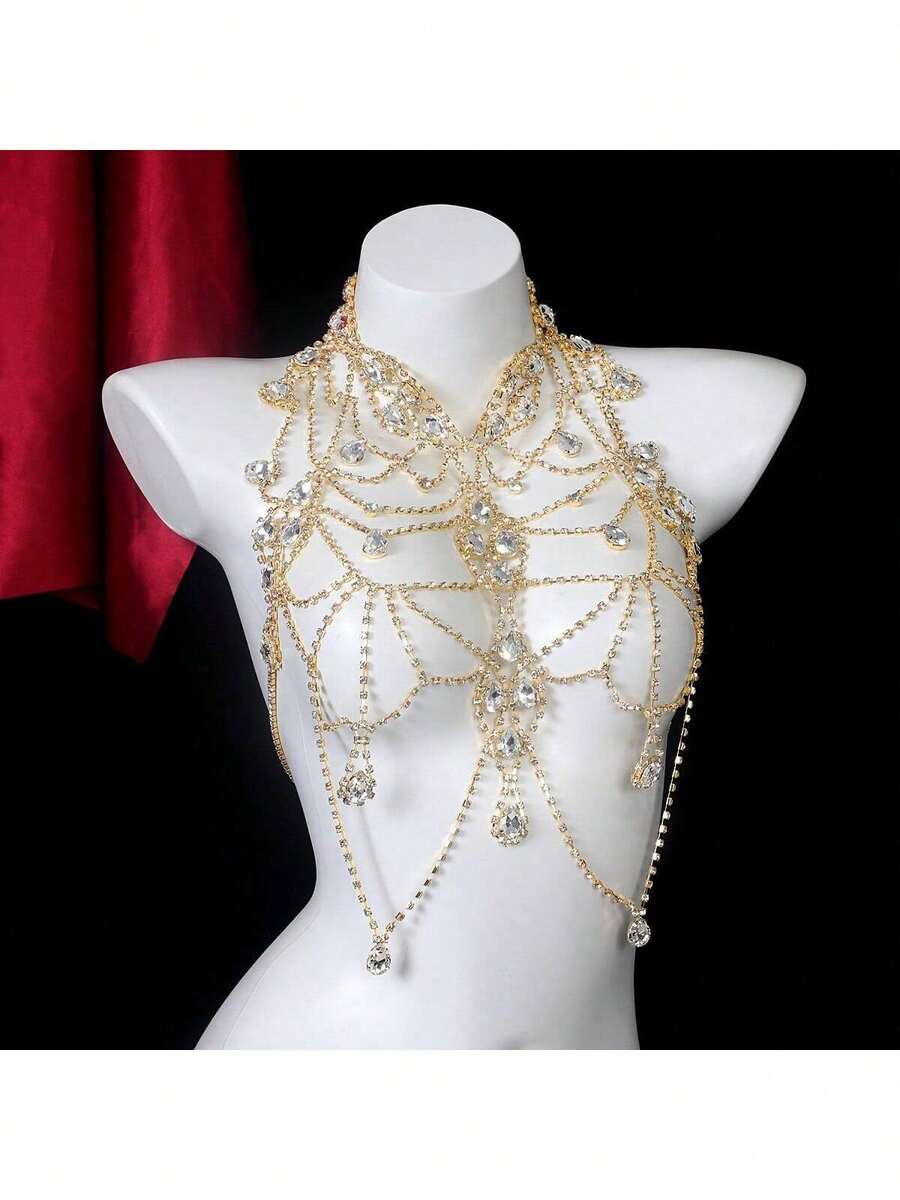 Rhinestone Body Chain Bra Neck - Body Chain Jewelry บทวิจารณ์และราคา