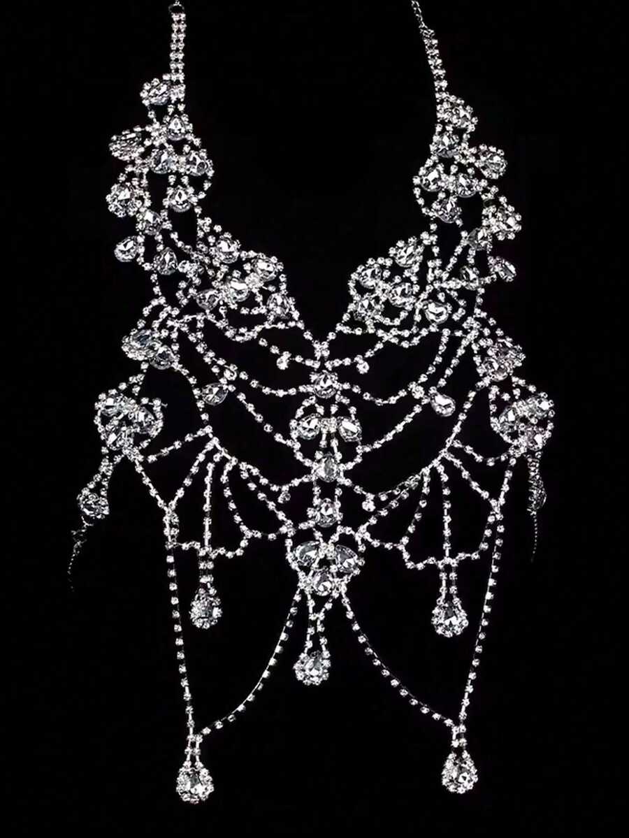 Rhinestone Body Chain Bra Neck - Body Chain Jewelry บทวิจารณ์และราคา