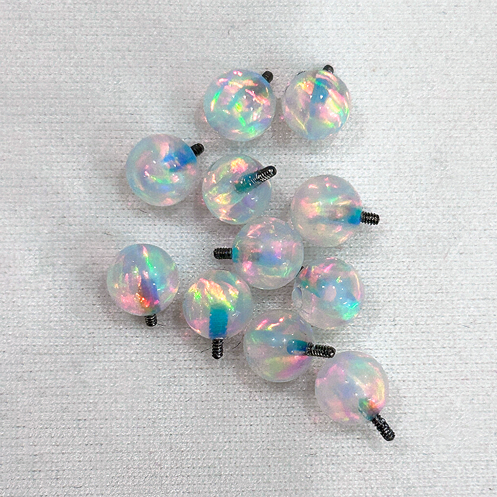 1 Pair Piercing Screw on Ball  - Body Jewelry Titanium บทวิจารณ์และราคา