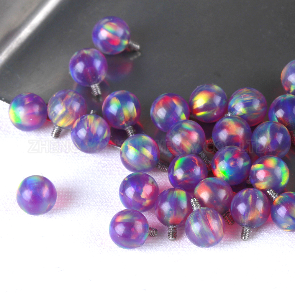 1 Pair Piercing Screw on Ball  - Body Jewelry Titanium บทวิจารณ์และราคา