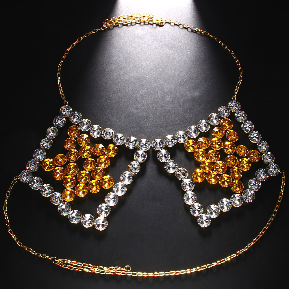 Sexy Yellow Pentagram Chest Ch - Yellow Body Jewelry บทวิจารณ์และราคา