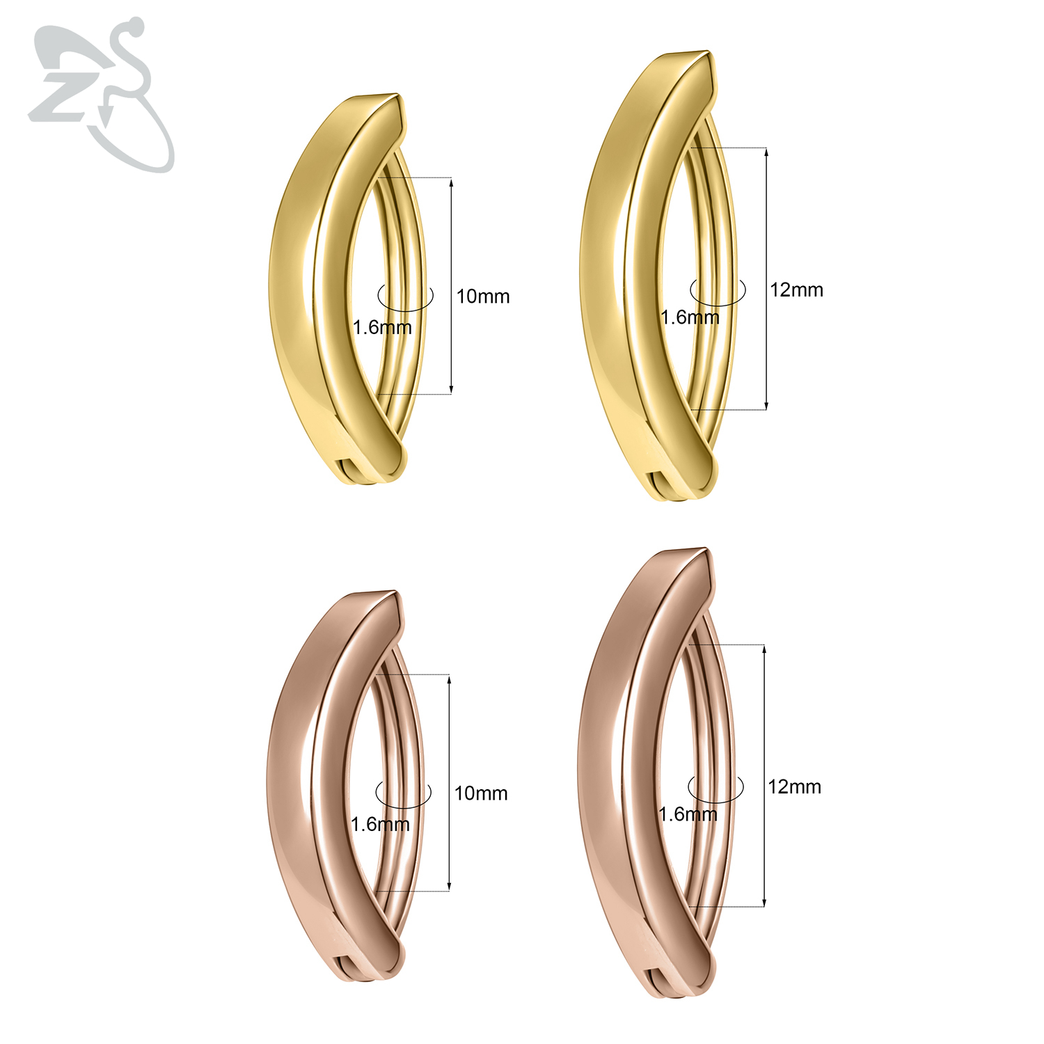 ZS 1 PC Gold Color 14K 925 Sil - Zs Body Jewelry บทวิจารณ์และราคา