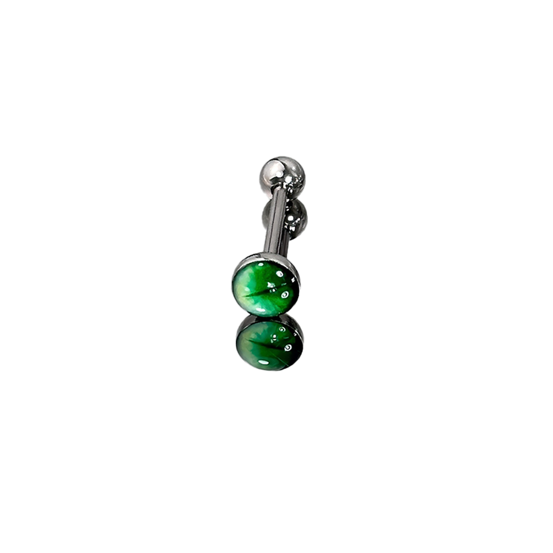 1Pc High-Quality Trendy Green  - Body Jewelry Titanium บทวิจารณ์และราคา