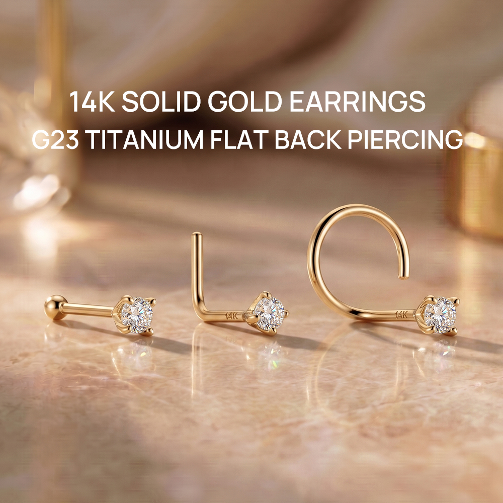 DIeSchein 14K Solid Gold Minim - Yellow Body Jewelry บทวิจารณ์และราคา