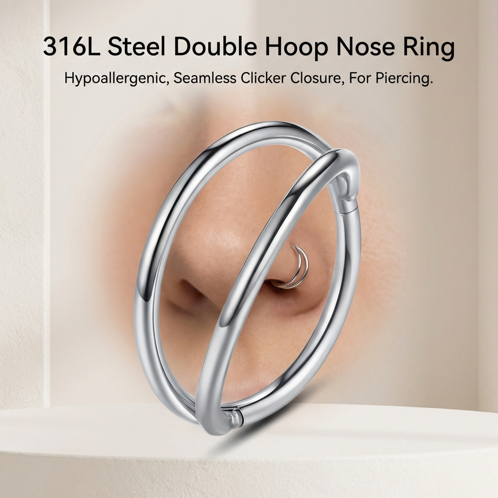 316L Stainless Steel Double La - Body Jewelry For Sensitive Skin บทวิจารณ์และราคา