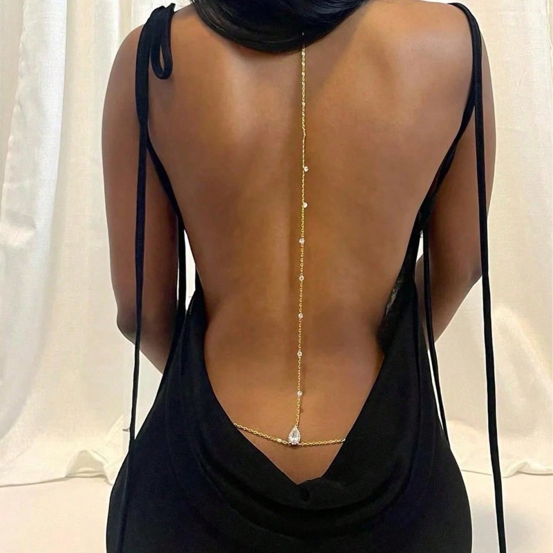 Bride Backless Rhinestone Wate - Body Jewelry Luxury บทวิจารณ์และราคา