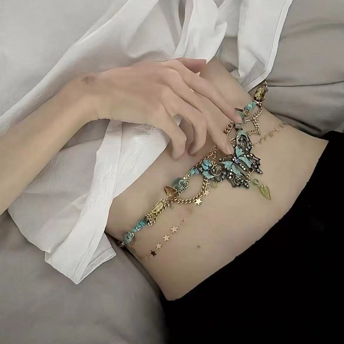 1 Piece Party Outfit Waist Cha - Body Jewelry Titanium บทวิจารณ์และราคา
