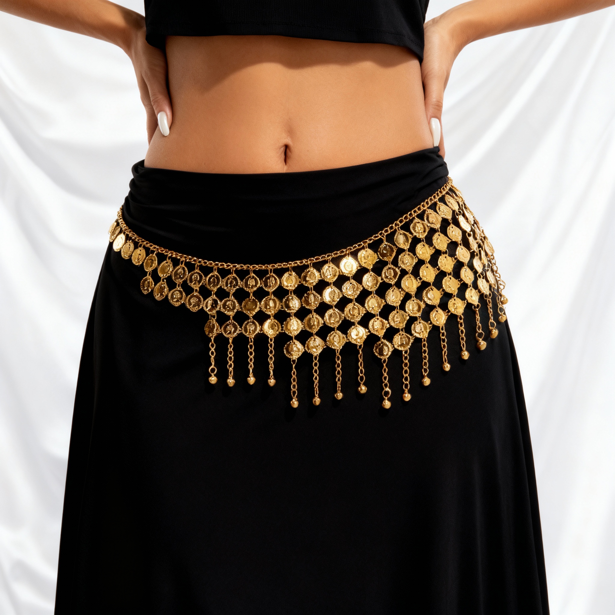 Boho Beauty Portrait Coin Bell - Body Jewelry Gold บทวิจารณ์และราคา