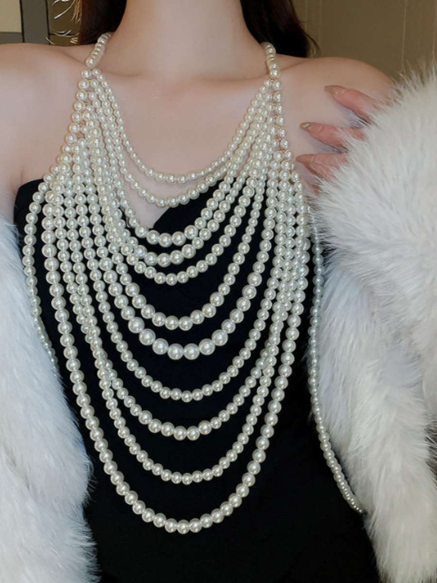 Sexy Multi-Layer Pearl Necklac - Body Jewelry Brands บทวิจารณ์และราคา