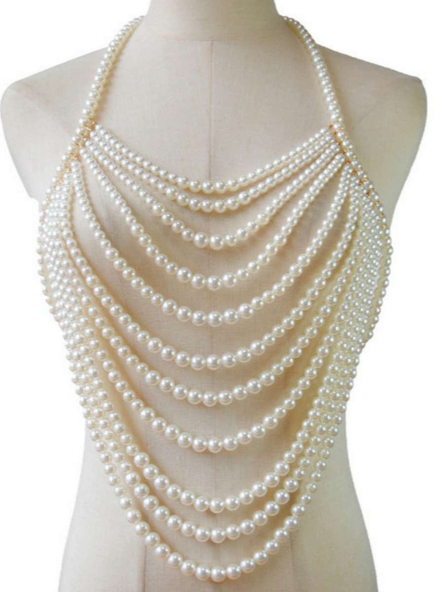 Sexy Multi-Layer Pearl Necklac - Body Jewelry Brands บทวิจารณ์และราคา