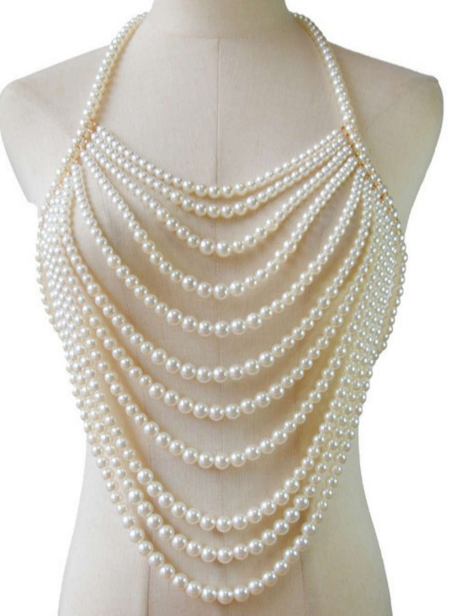 Sexy Multi-Layer Pearl Necklac - Body Jewelry Brands บทวิจารณ์และราคา
