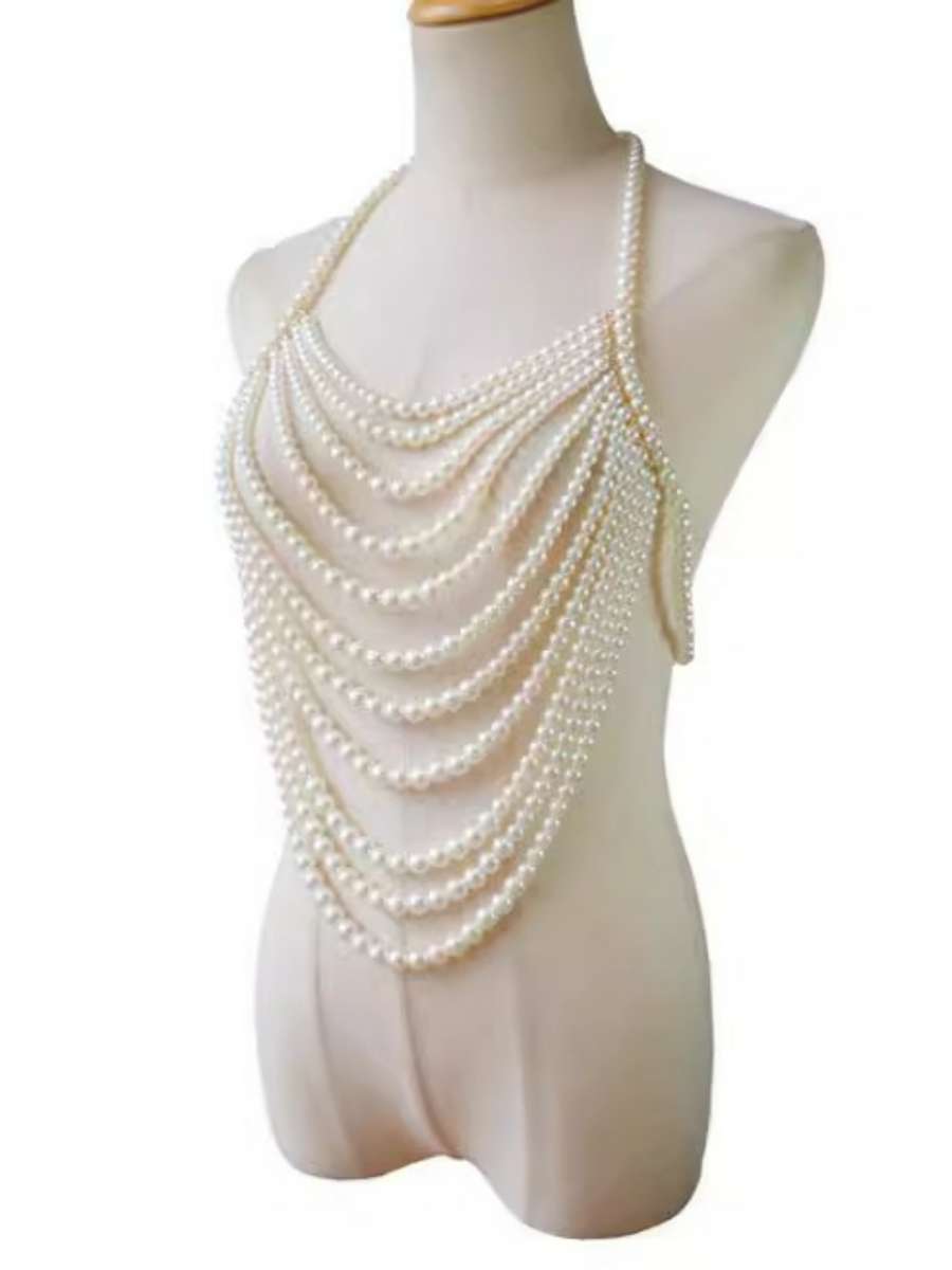Sexy Multi-Layer Pearl Necklac - Body Jewelry Brands บทวิจารณ์และราคา