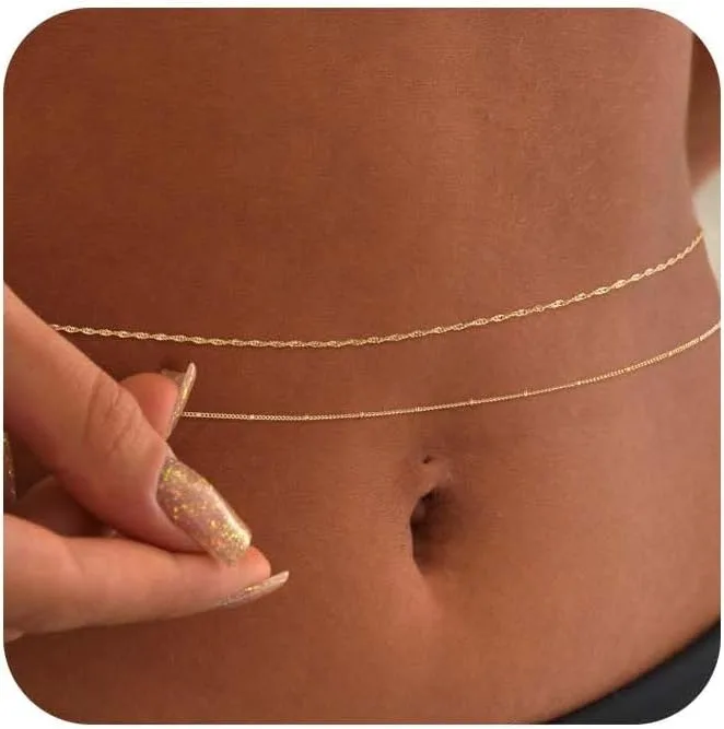 14k Gold Plated 26-33Inch Adju - Body Jewelry Gold บทวิจารณ์และราคา
