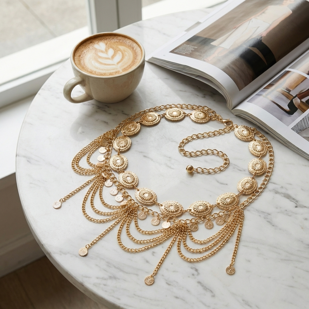 Gold Color Bohemian Portrait C - Body Jewelry Gold บทวิจารณ์และราคา