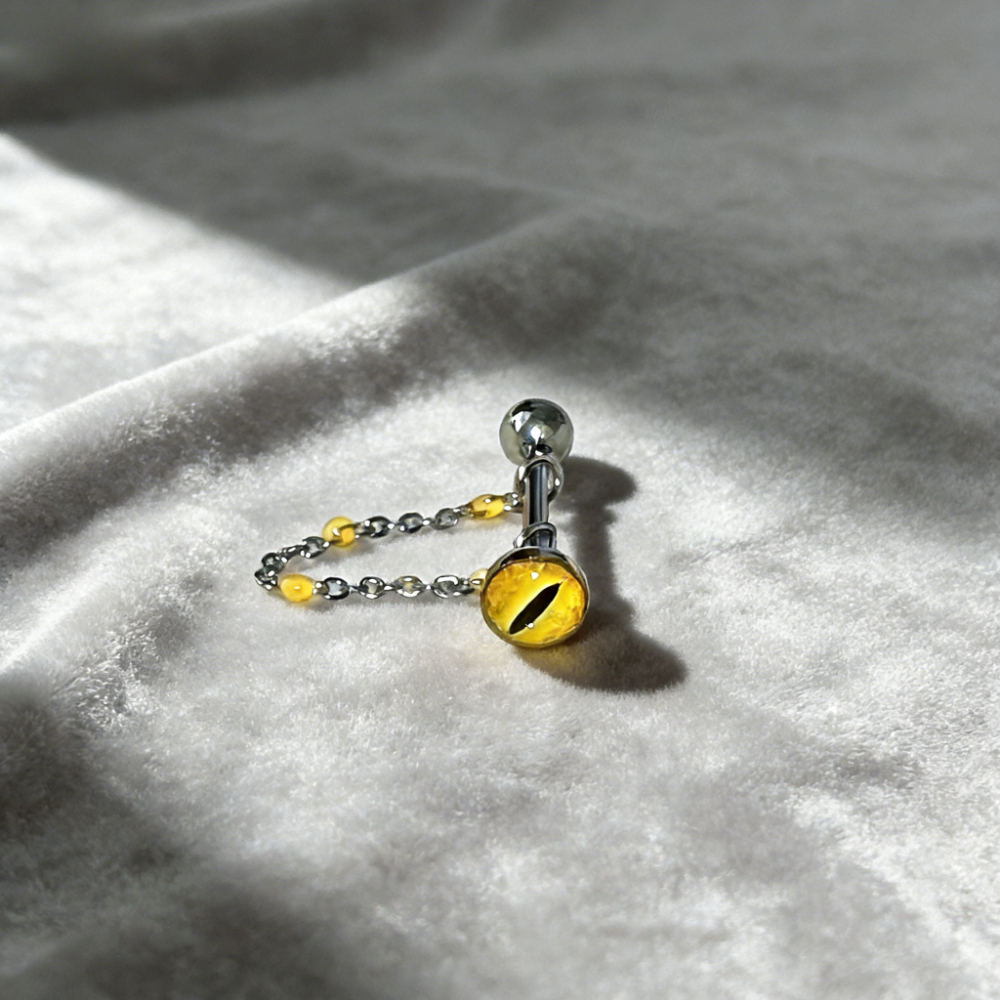 1Pc High Quality Trendy Unique - Yellow Body Jewelry บทวิจารณ์และราคา