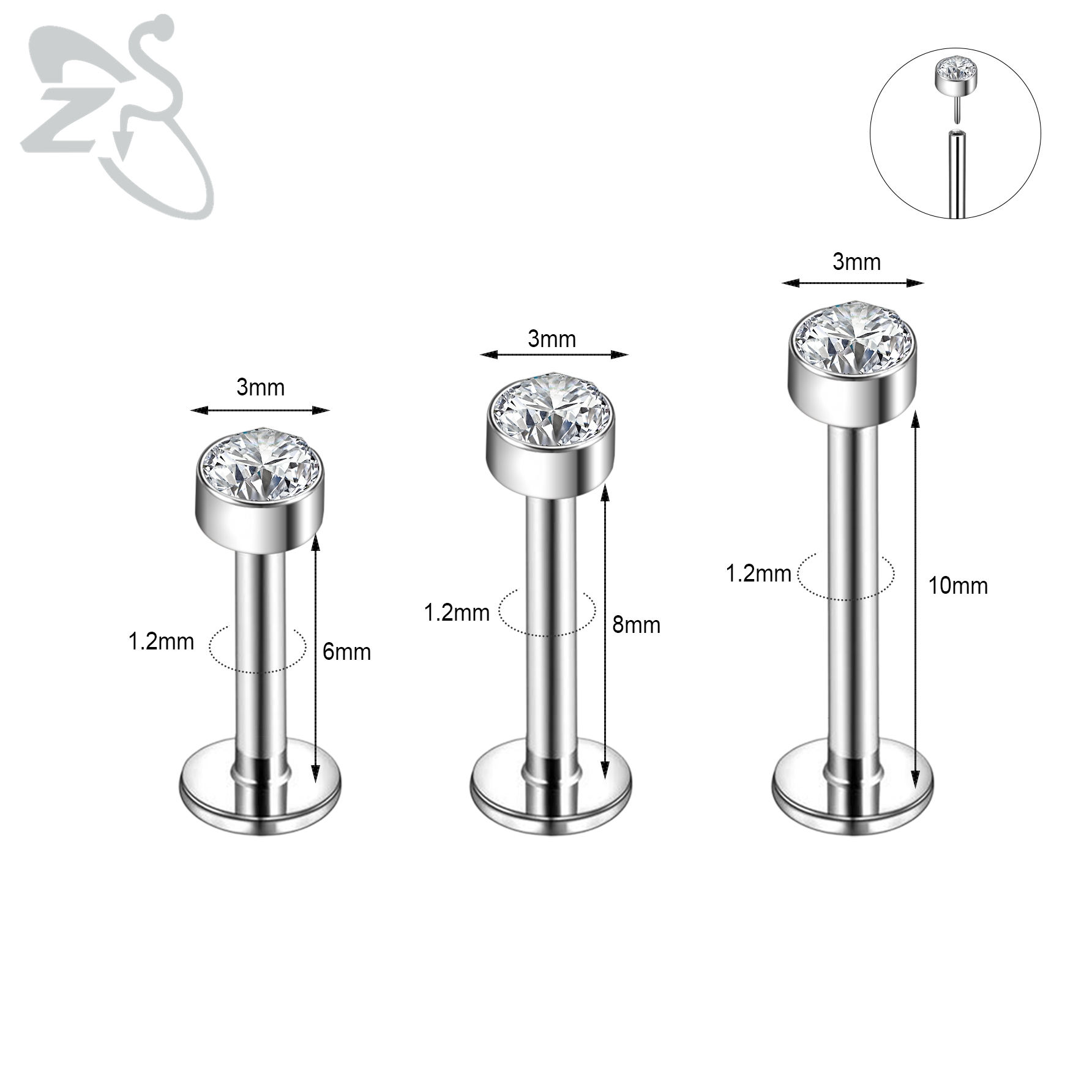 ZS 6-13PCS/LOT 16G Stainless S - Zs Body Jewelry บทวิจารณ์และราคา