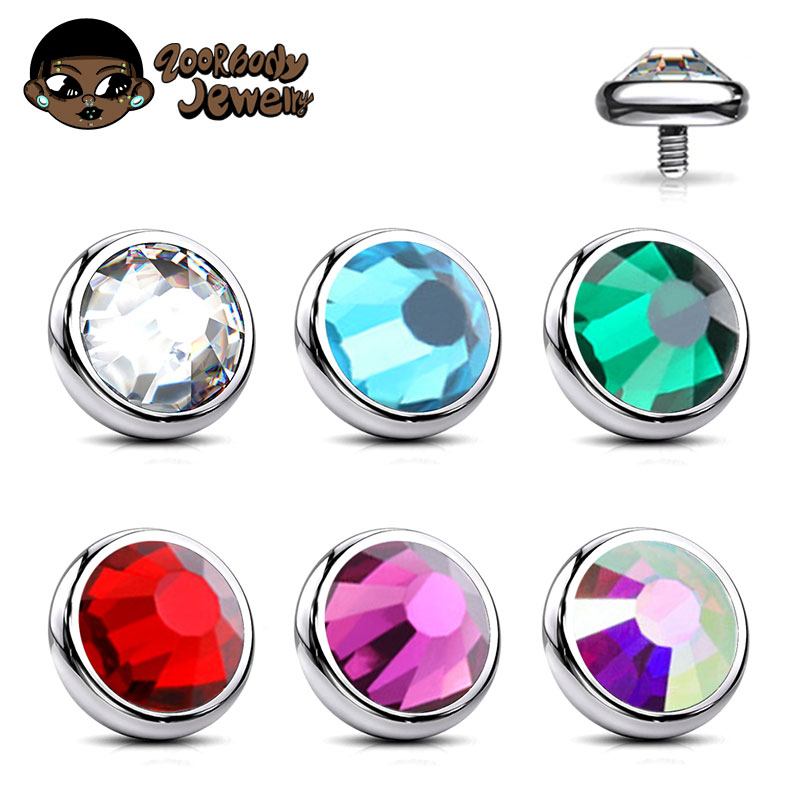 1PCS ASTM F136 Titanium Bezel  - Zoor Body Jewelry บทวิจารณ์และราคา