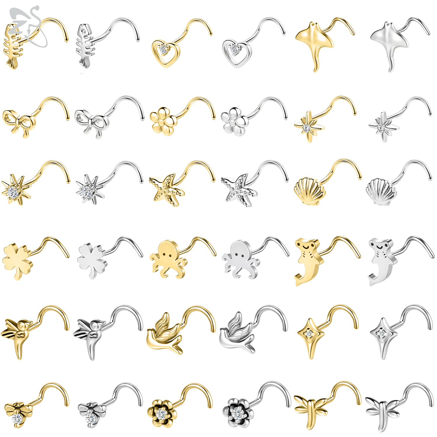 ZS 1PC Gold Color 316L Stainle - Zs Body Jewelry บทวิจารณ์และราคา