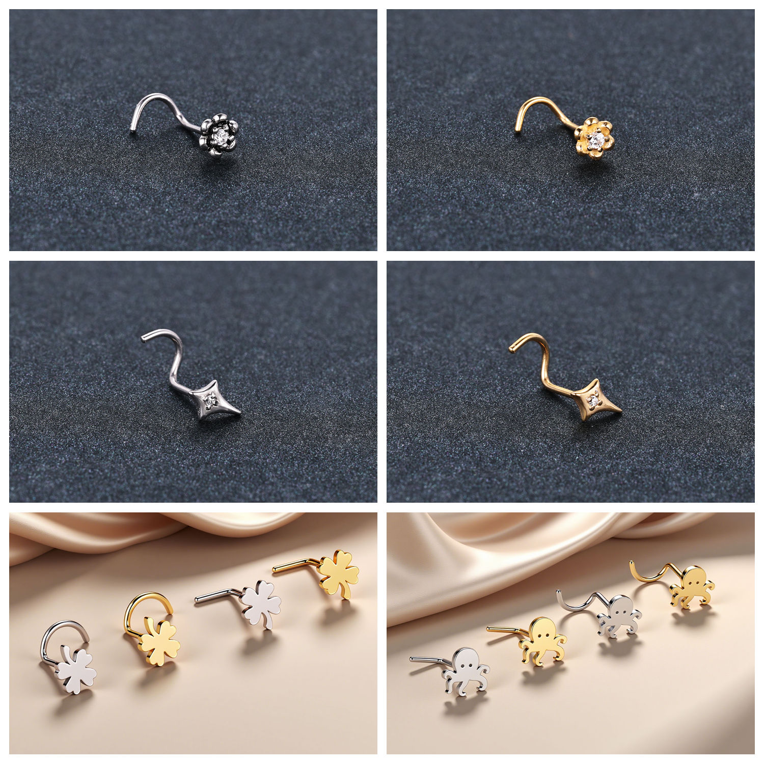 ZS 1PC Gold Color 316L Stainle - Zs Body Jewelry บทวิจารณ์และราคา